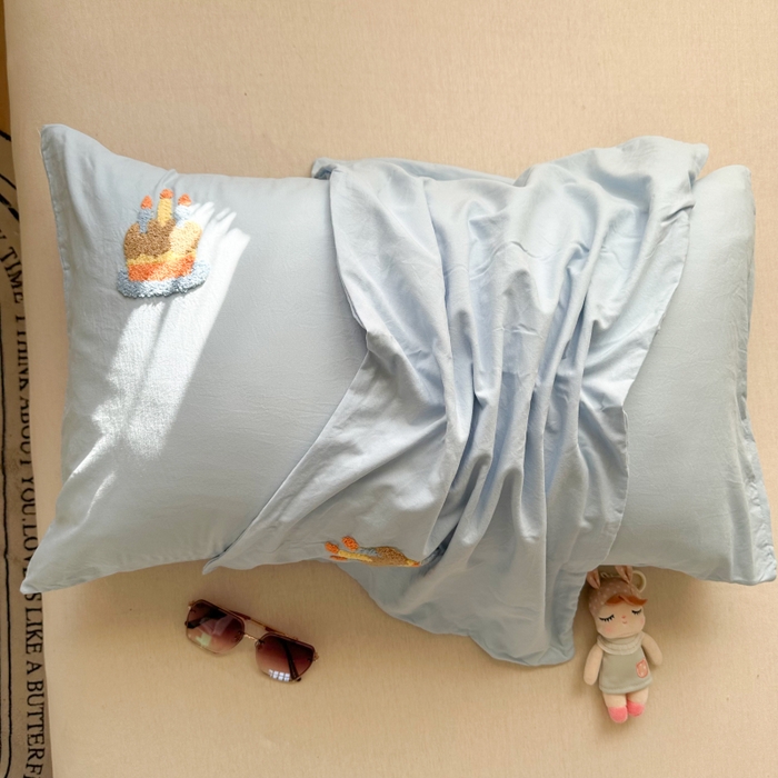 91家纺网 家纺一手货源 找家纺 （总）百寐 2025年学生季宿舍枕套毛巾绣非纯棉枕芯保护防尘套48*74cm