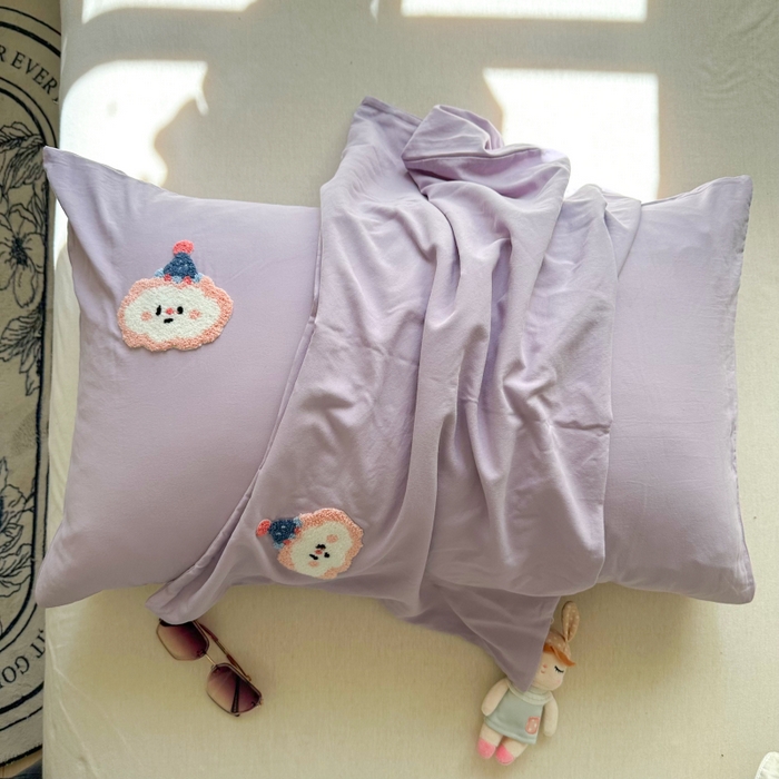 91家纺网 家纺一手货源 找家纺 （总）百寐 2025年学生季宿舍枕套毛巾绣非纯棉枕芯保护防尘套48*74cm