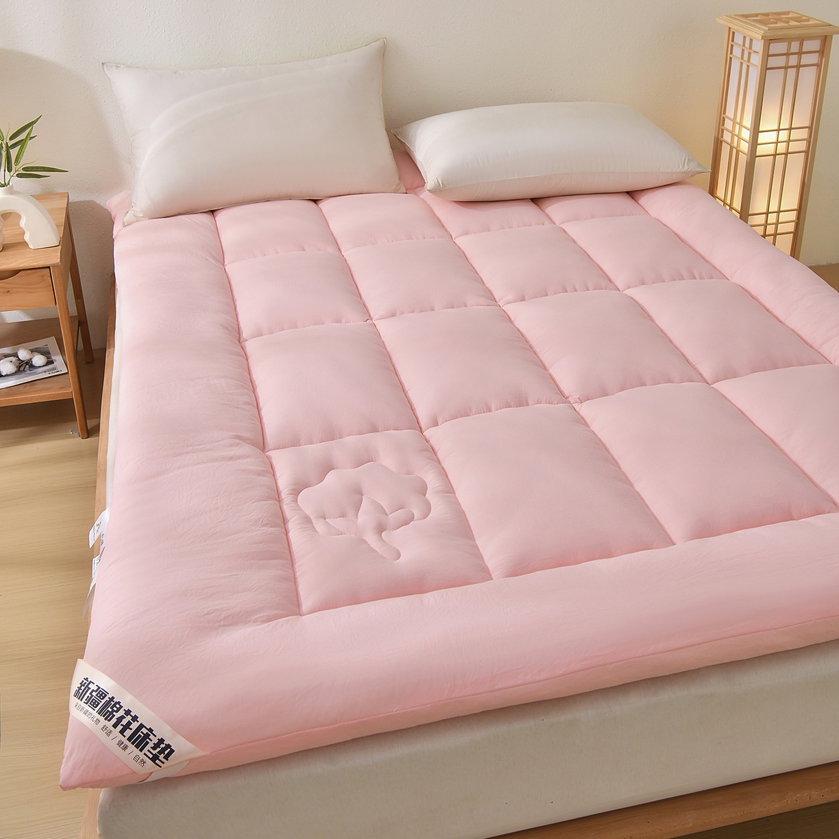 91家纺网 家纺一手货源 找家纺 初相识被业 2025新款新疆棉花床垫学生宿舍床褥子垫被软垫棉花垫子 粉色