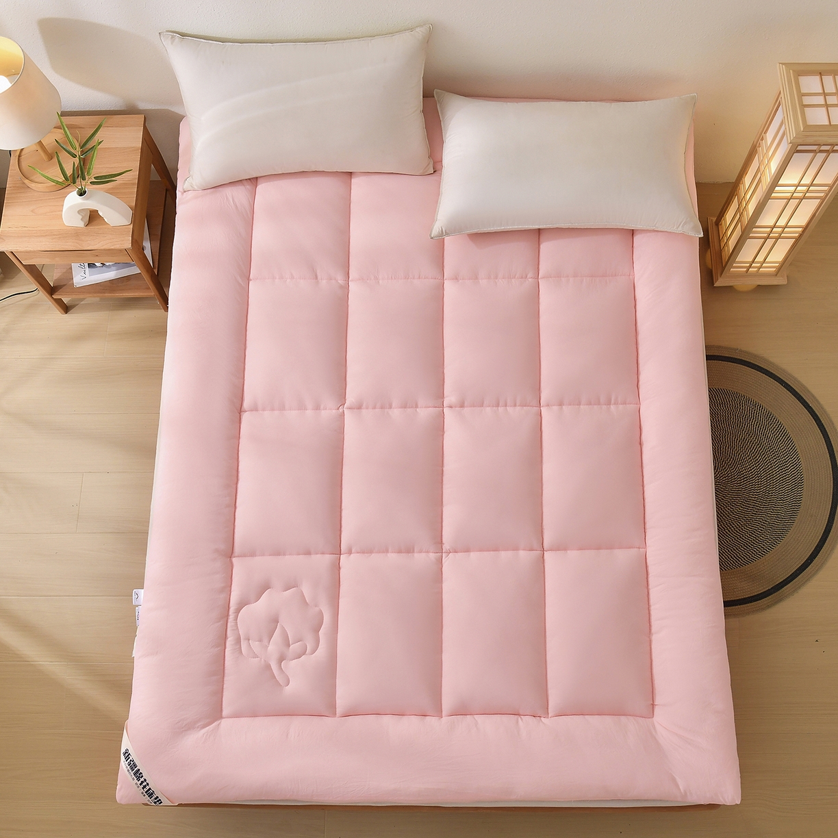 91家纺网 家纺一手货源 找家纺 初相识被业 2025新款新疆棉花床垫学生宿舍床褥子垫被软垫棉花垫子 粉色