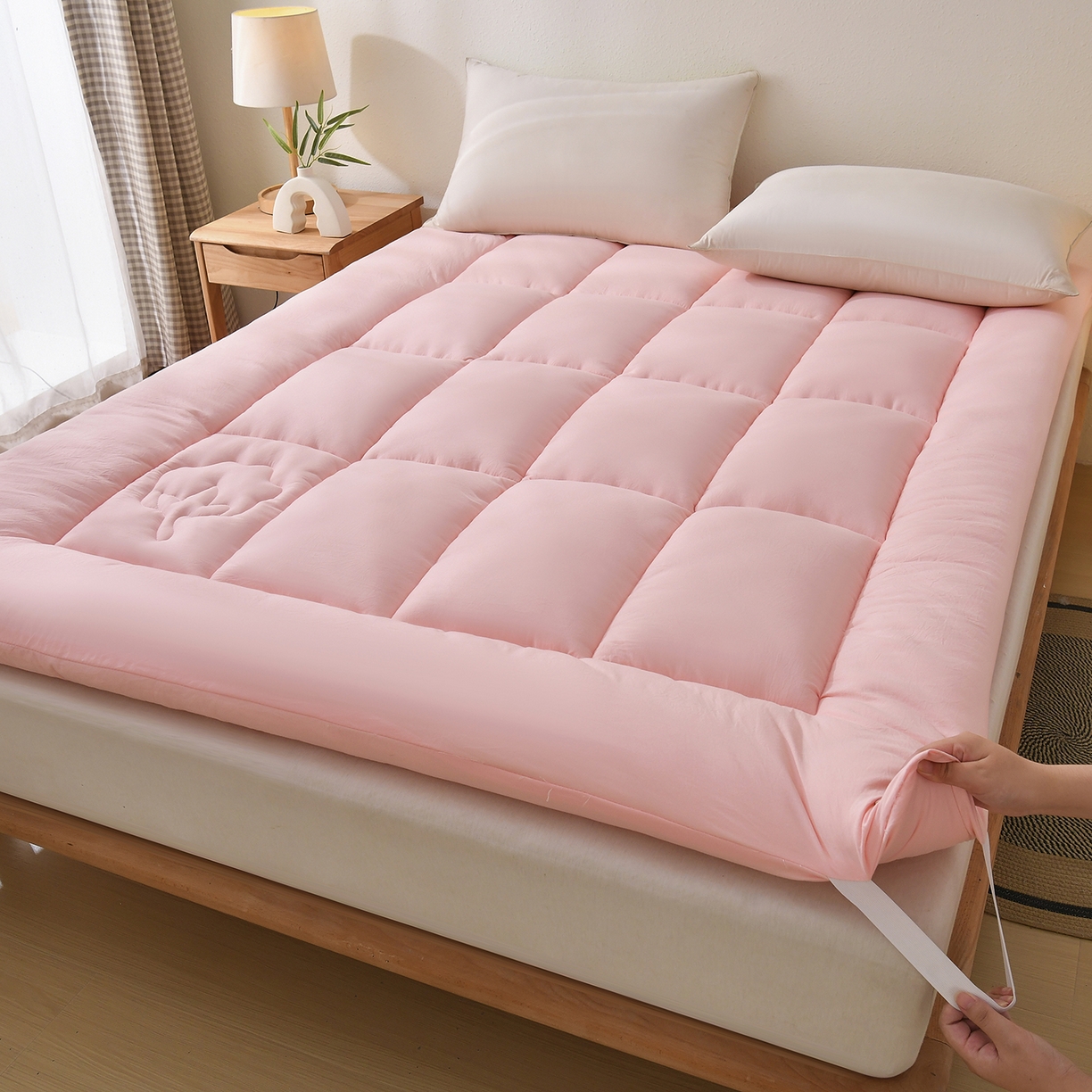 91家纺网 家纺一手货源 找家纺 初相识被业 2025新款新疆棉花床垫学生宿舍床褥子垫被软垫棉花垫子 粉色