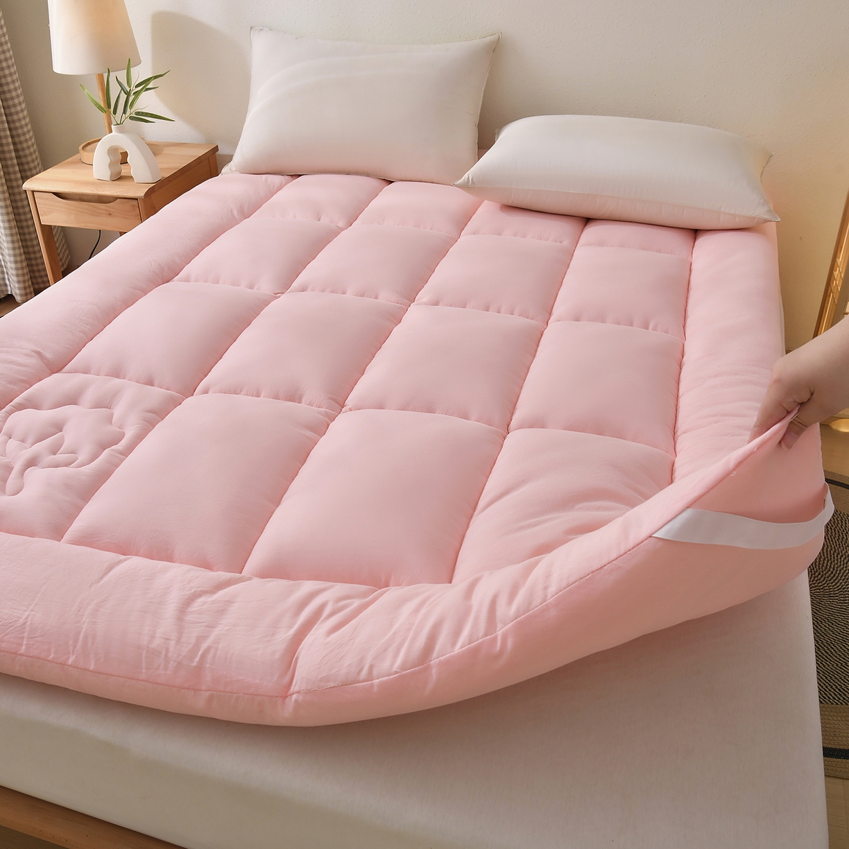 91家纺网 家纺一手货源 找家纺 初相识被业 2025新款新疆棉花床垫学生宿舍床褥子垫被软垫棉花垫子 粉色