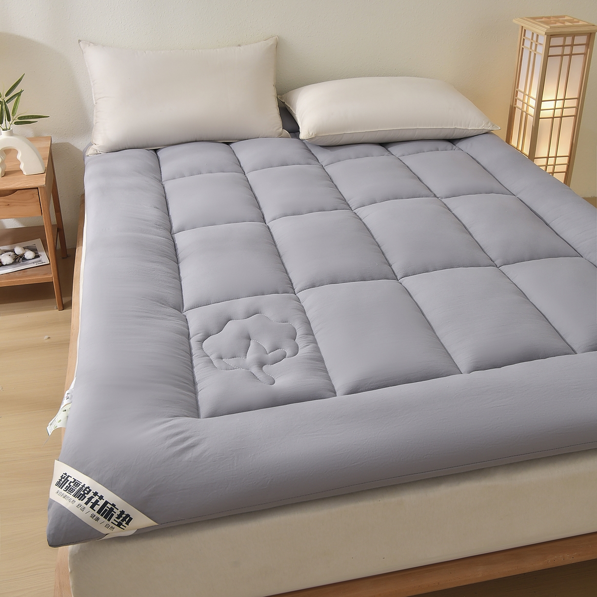 91家纺网 家纺一手货源 找家纺 初相识被业 2025新款新疆棉花床垫学生宿舍床褥子垫被软垫棉花垫子 灰色