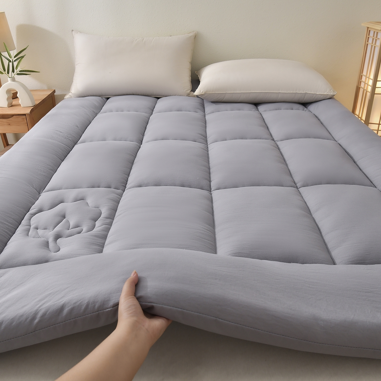 91家纺网 家纺一手货源 找家纺 初相识被业 2025新款新疆棉花床垫学生宿舍床褥子垫被软垫棉花垫子 灰色