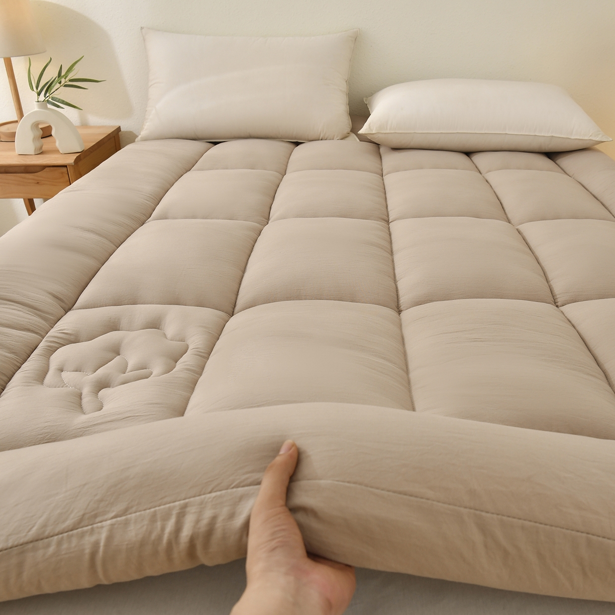 91家纺网 家纺一手货源 找家纺 初相识被业 2025新款新疆棉花床垫学生宿舍床褥子垫被软垫棉花垫子 咖色