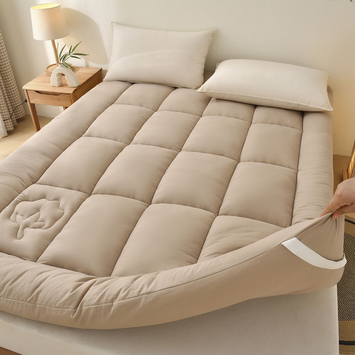 91家纺网 家纺一手货源 找家纺 初相识被业 2025新款新疆棉花床垫学生宿舍床褥子垫被软垫棉花垫子 咖色