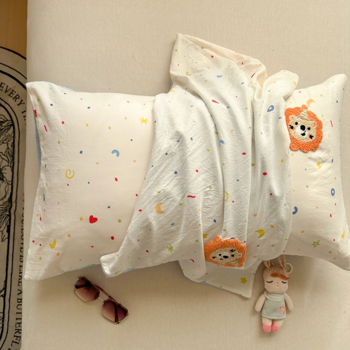 百寐 2025年学生季宿舍枕套毛巾绣非纯棉枕芯保护防尘套48*74cm 星空狮子