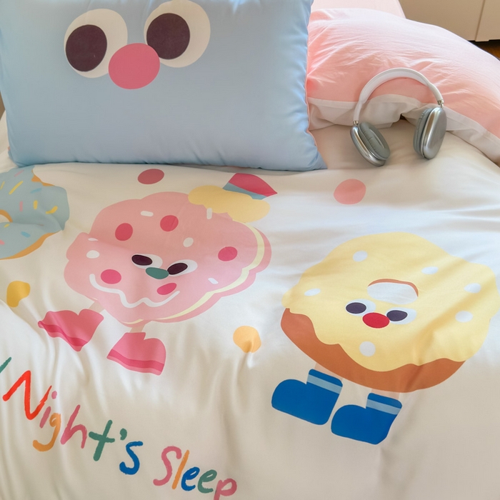 91家纺网 家纺一手货源 找家纺 海岛哥哥 2025新款开学季亲肤舒适超柔云朵棉四件套-学生款大耳朵系列 大耳朵-甜甜圈