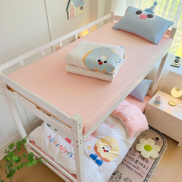 91家纺网 家纺一手货源 找家纺 海岛哥哥 2025新款开学季亲肤舒适超柔云朵棉四件套-学生款大耳朵系列 大耳朵-甜甜圈