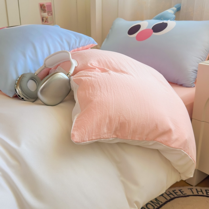 91家纺网 家纺一手货源 找家纺 海岛哥哥 2025新款开学季亲肤舒适超柔云朵棉四件套-学生款大耳朵系列 大耳朵-甜甜圈