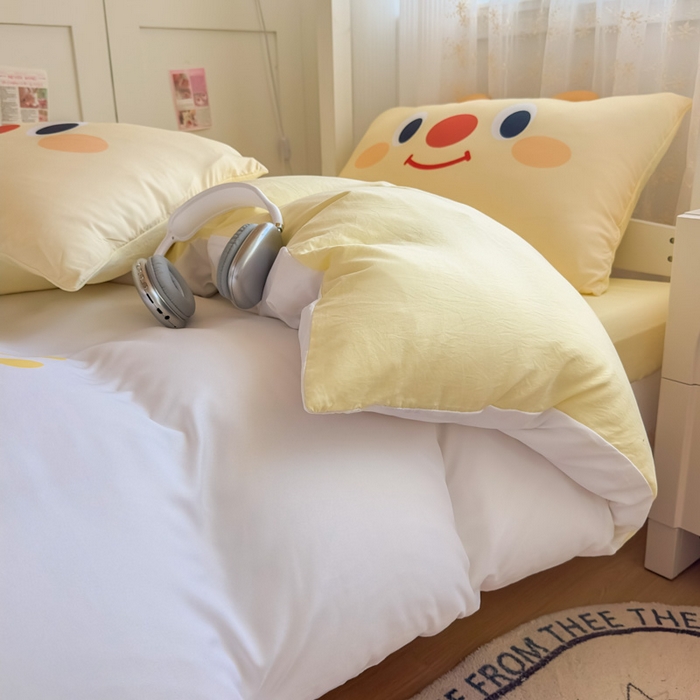 91家纺网 家纺一手货源 找家纺 海岛哥哥 2025新款开学季亲肤舒适超柔云朵棉四件套-学生款大耳朵系列 大耳朵-芝士小熊