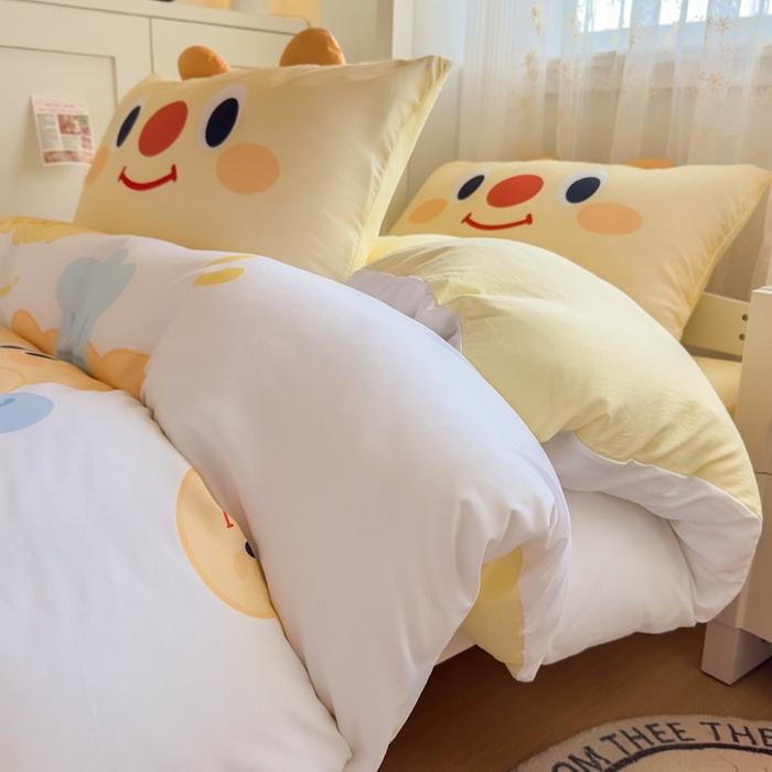 91家纺网 家纺一手货源 找家纺 海岛哥哥 2025新款开学季亲肤舒适超柔云朵棉四件套-学生款大耳朵系列 大耳朵-芝士小熊