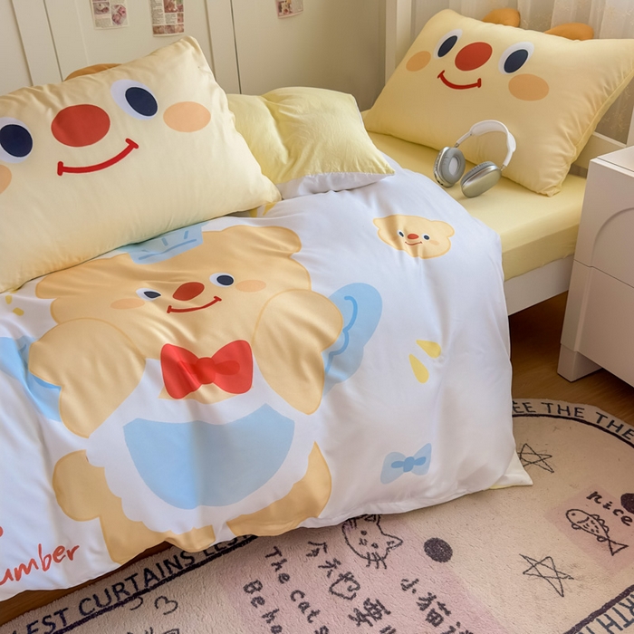 91家纺网 家纺一手货源 找家纺 海岛哥哥 2025新款开学季亲肤舒适超柔云朵棉四件套-学生款大耳朵系列 大耳朵-芝士小熊