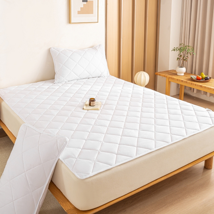 91家纺网 家纺一手货源 找家纺 （总）憨豆家纺 2025新款水洗棉磨毛夹棉床笠四季床垫褥子薄款学生宿舍榻榻米垫被跨境加棉保护垫床护垫