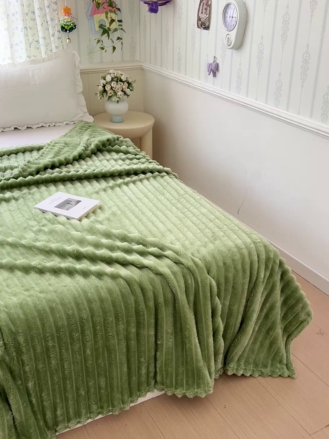 91家纺网 家纺一手货源 找家纺 耀悦家纺 2025新款高克重双面兔兔绒毛毯-柔梦系列一件代发外贸 柔梦-抹茶