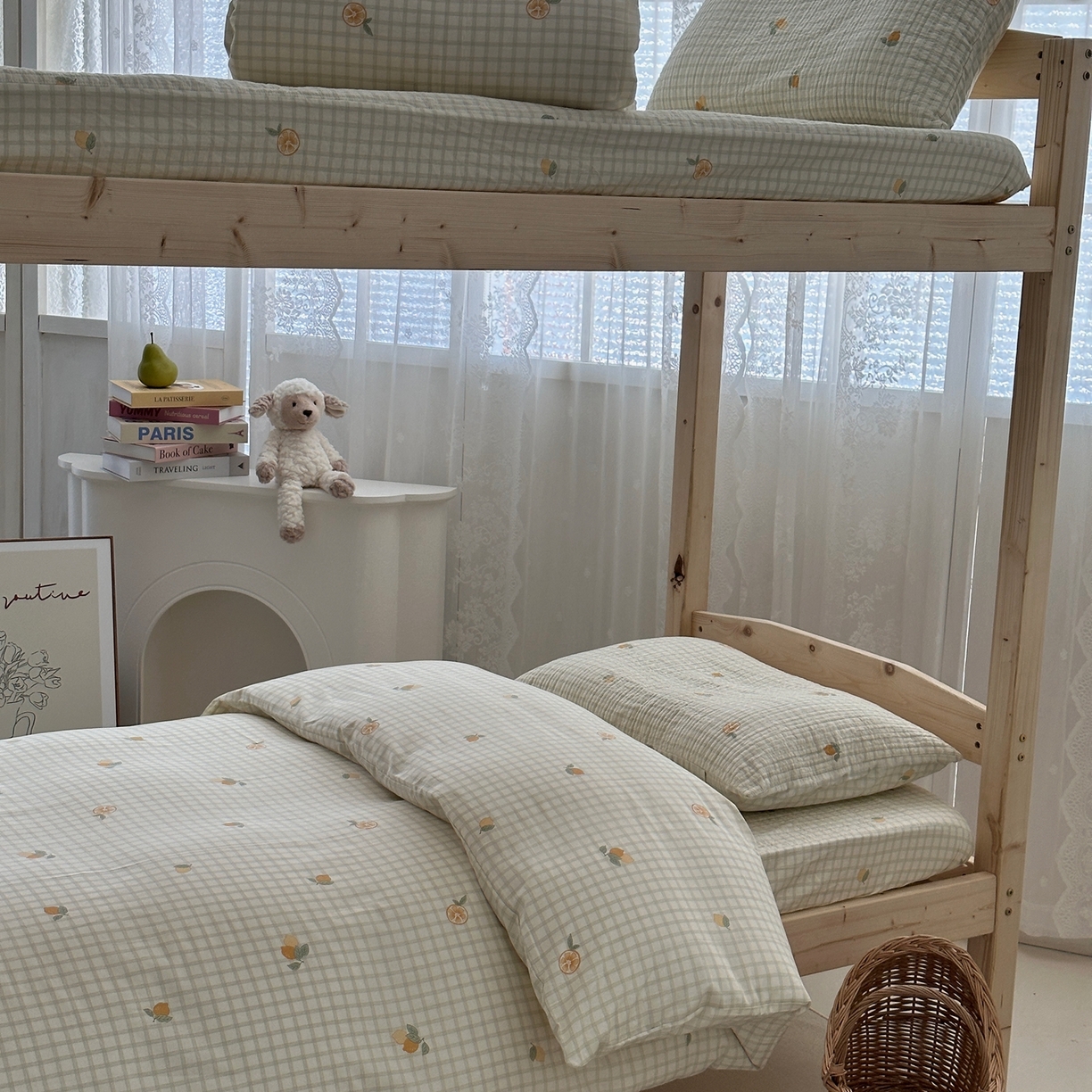 91家纺网 家纺一手货源 找家纺 佰织鑫家居 2025新款独家原创-学生季纯棉夹棉床笠三件套 甜橙