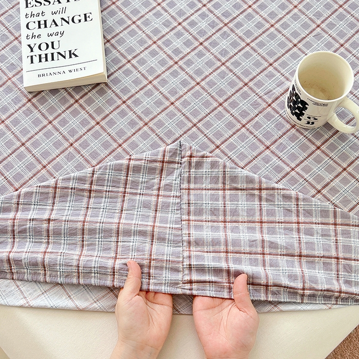 91家纺网 家纺一手货源 找家纺 梦舒羽 2025新款双层纱格子床笠防滑床罩床垫保护套榻榻米宿舍三件套 常规款-洛卡深灰