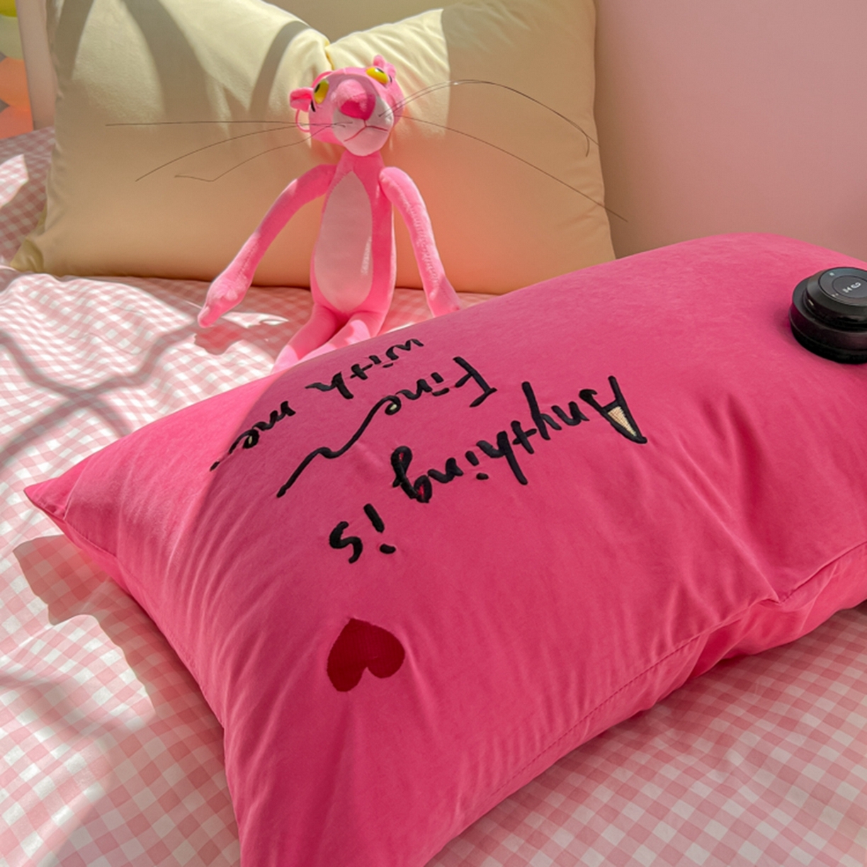 91家纺网 家纺一手货源 找家纺 （总）子钦家纺 2025新款云朵棉针织棉开学季混搭INS风学生宿舍床单床笠四件套-小清新