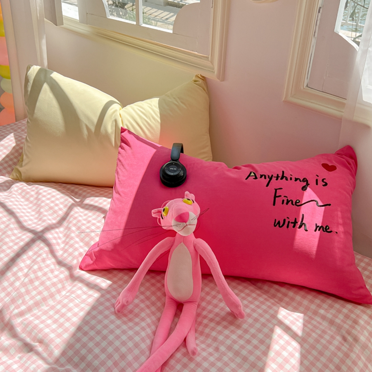 91家纺网 家纺一手货源 找家纺 （总）子钦家纺 2025新款云朵棉针织棉开学季混搭INS风学生宿舍床单床笠四件套-小清新