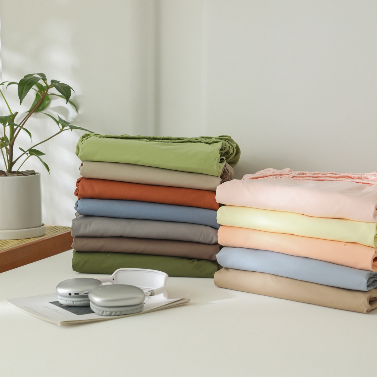 91家纺网 家纺一手货源 找家纺 （总）眠博士 2025新款轻奢简约40s全棉纯棉纯色单床笠 床笠单件