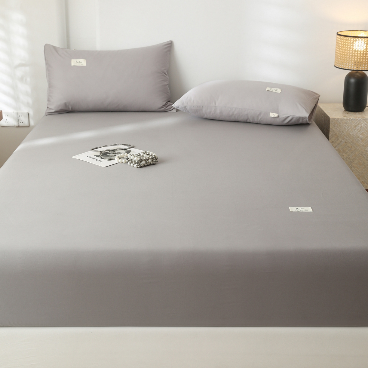 91家纺网 家纺一手货源 找家纺 眠博士 2025新款轻奢简约40s全棉纯棉纯色单床笠 床笠单件 床笠-银灰色