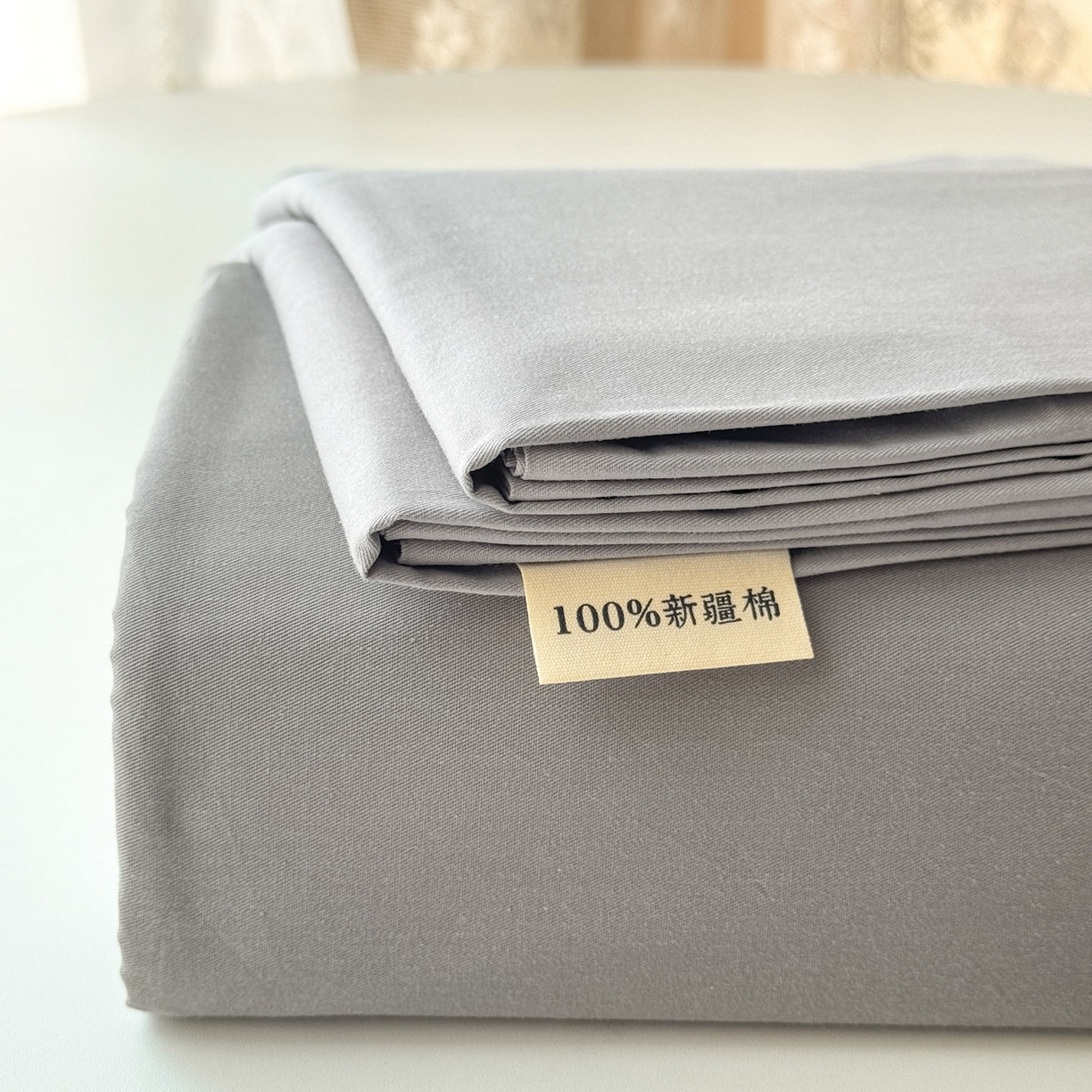 91家纺网 家纺一手货源 找家纺 眠博士 2025新款轻奢简约40s全棉纯棉纯色单床笠 床笠单件 床笠-银灰色