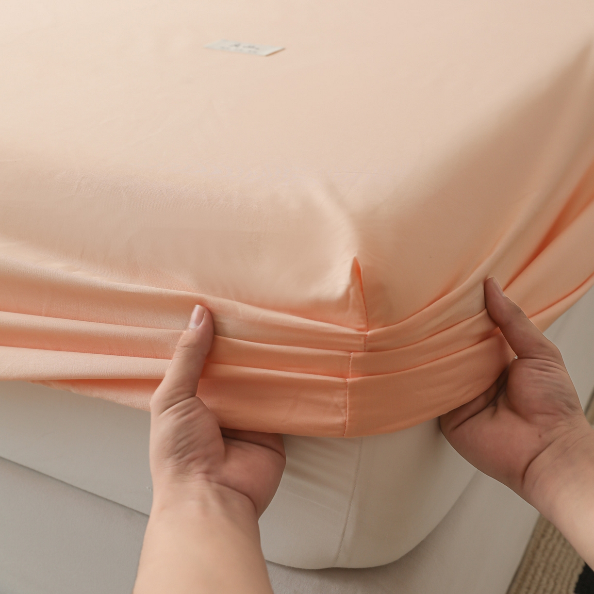 91家纺网 家纺一手货源 找家纺 眠博士 2025新款轻奢简约40s全棉纯棉纯色单床笠 床笠单件 床笠-橘色