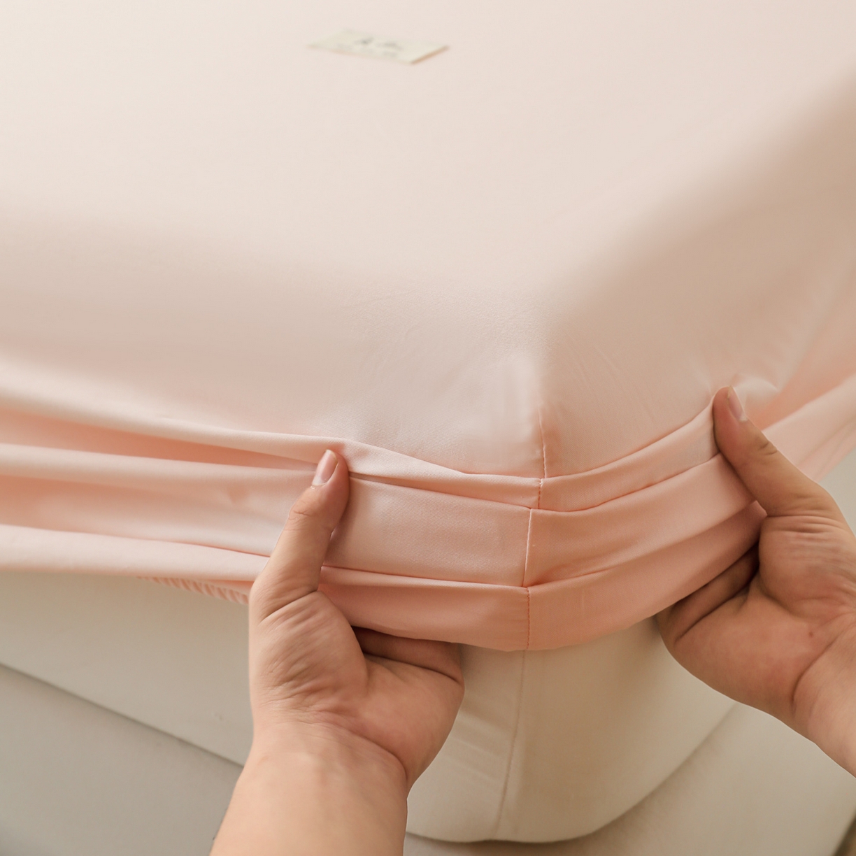 91家纺网 家纺一手货源 找家纺 眠博士 2025新款轻奢简约40s全棉纯棉纯色单床笠 床笠单件 床笠-浅粉