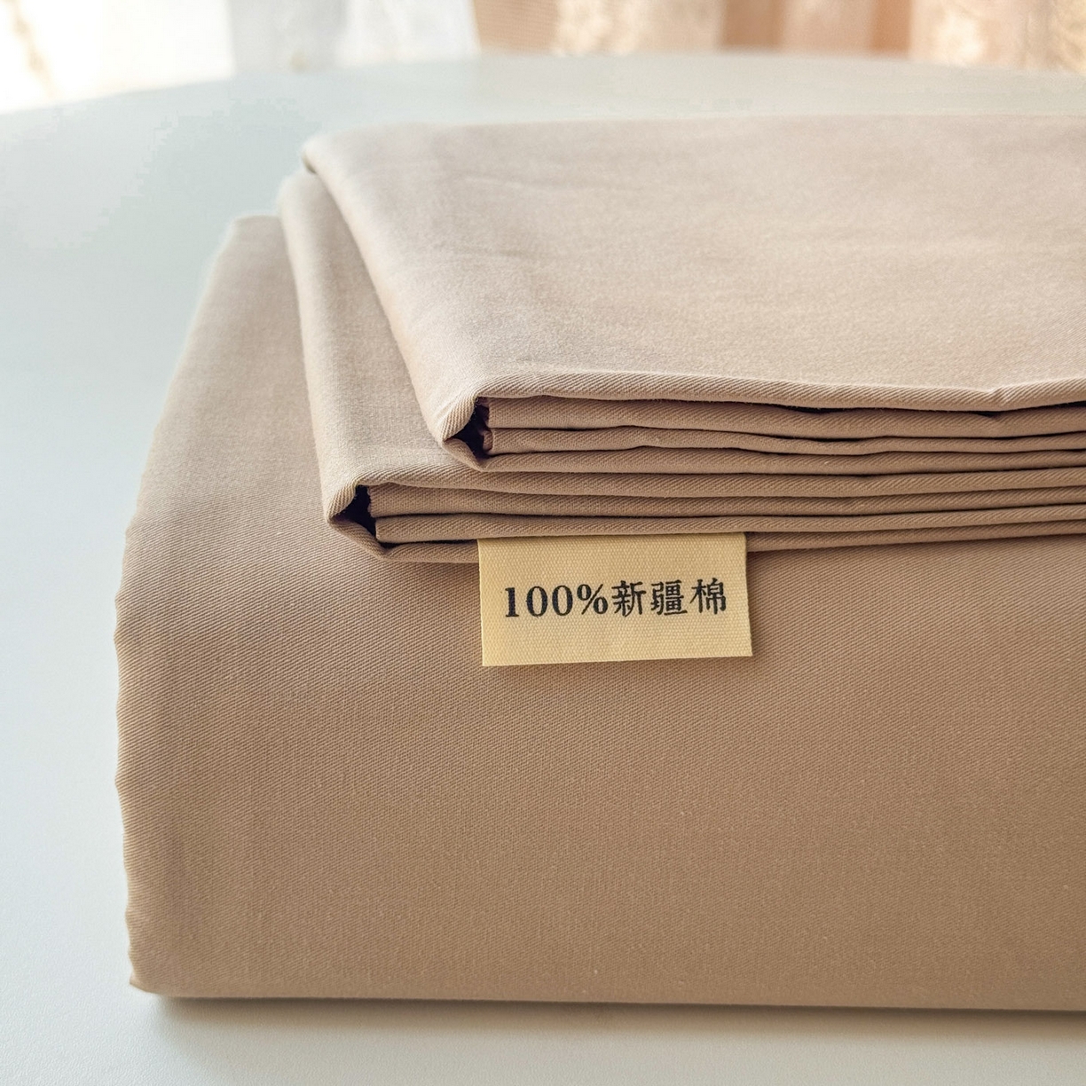 91家纺网 家纺一手货源 找家纺 眠博士 2025新款轻奢简约40s全棉纯棉纯色单床笠 床笠单件 床笠-卡其