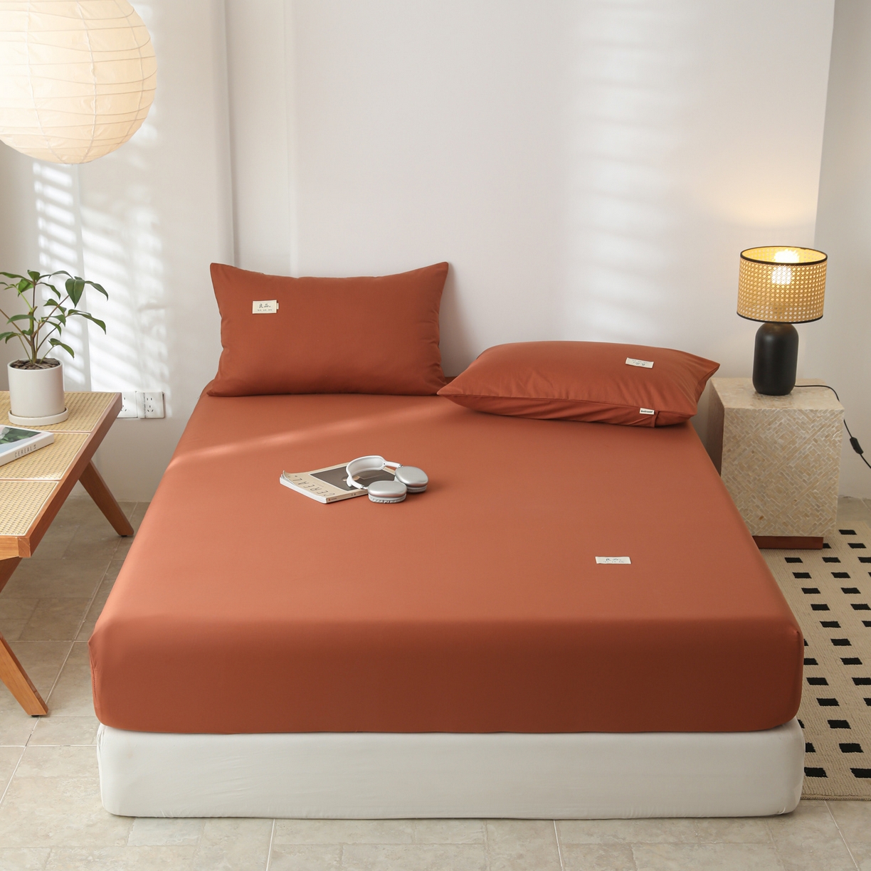 91家纺网 家纺一手货源 找家纺 眠博士 2025新款轻奢简约40s全棉纯棉纯色单床笠 床笠单件 床笠-咖啡色