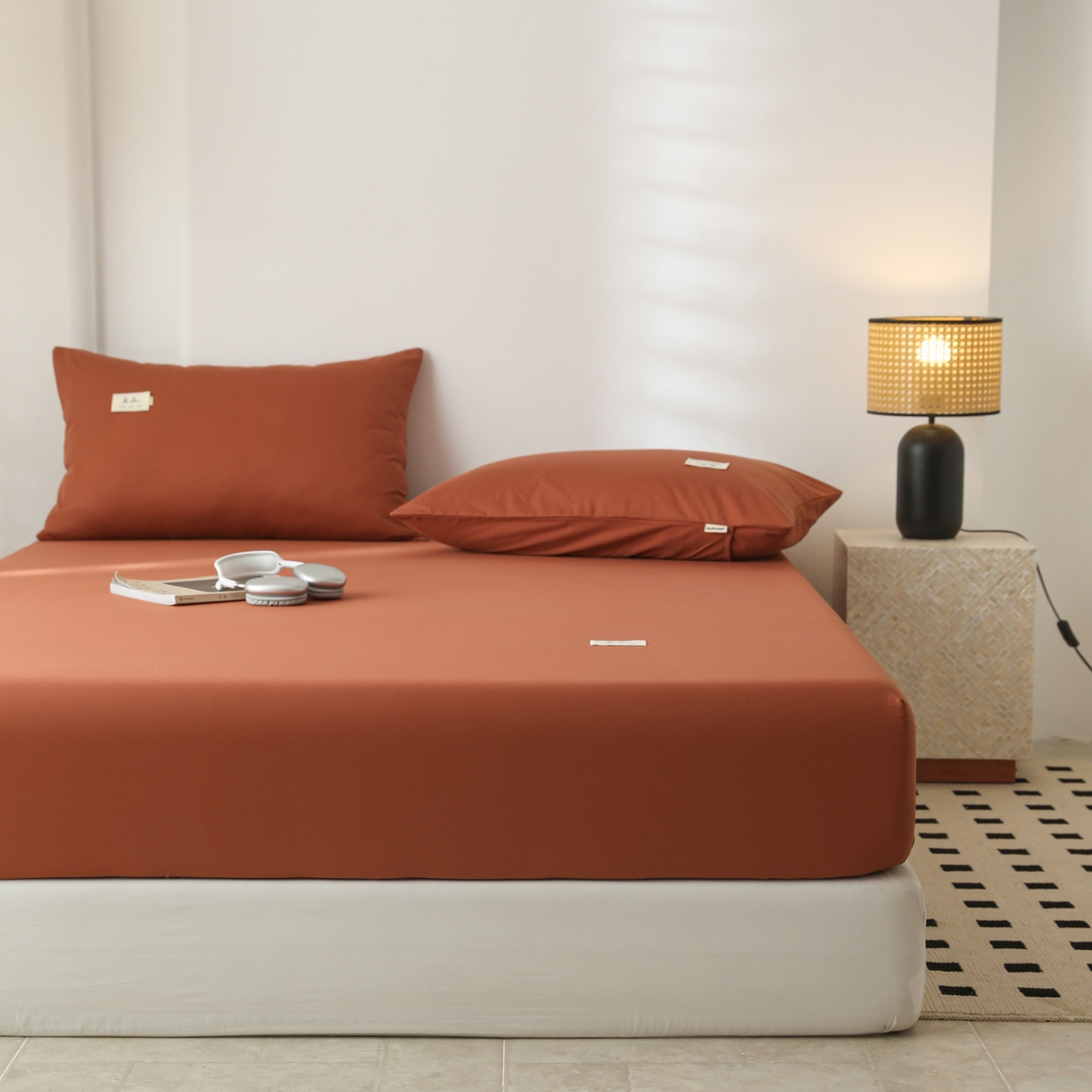 91家纺网 家纺一手货源 找家纺 眠博士 2025新款轻奢简约40s全棉纯棉纯色单床笠 床笠单件 床笠-咖啡色