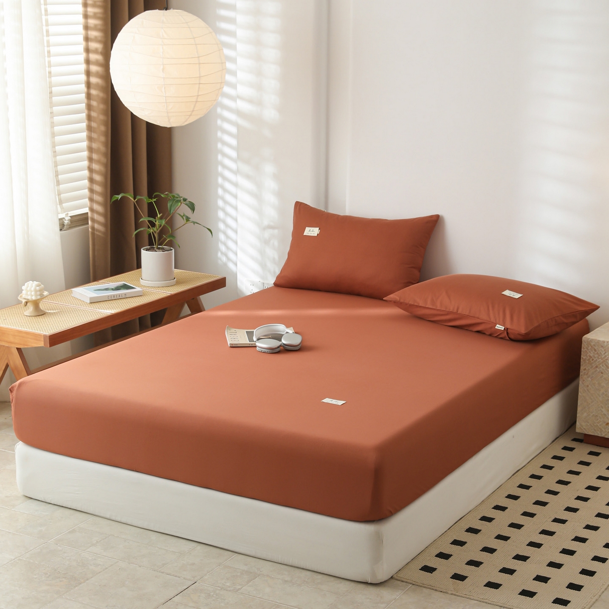 91家纺网 家纺一手货源 找家纺 眠博士 2025新款轻奢简约40s全棉纯棉纯色单床笠 床笠单件 床笠-咖啡色