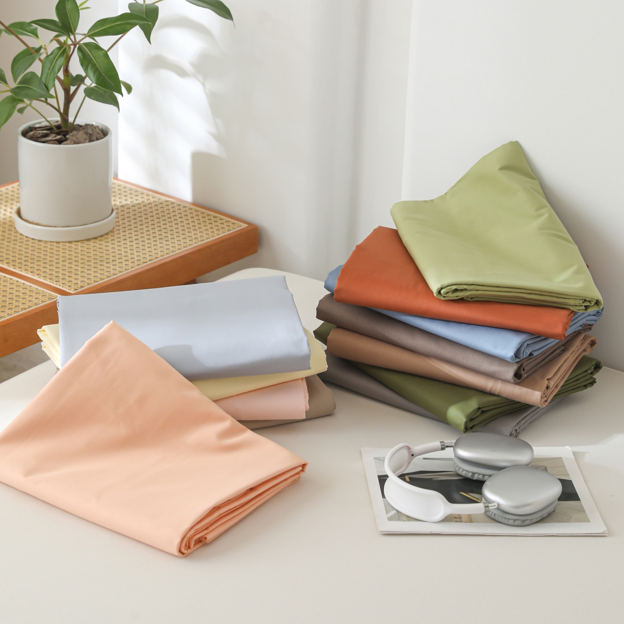 91家纺网 家纺一手货源 找家纺 （总）眠博士 2025新款轻奢简约40s全棉纯棉纯色单床单 床单单件