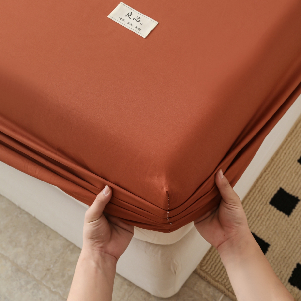 91家纺网 家纺一手货源 找家纺 眠博士 2025新款轻奢简约40s全棉纯棉纯色单床笠 床笠单件 床笠-咖啡色