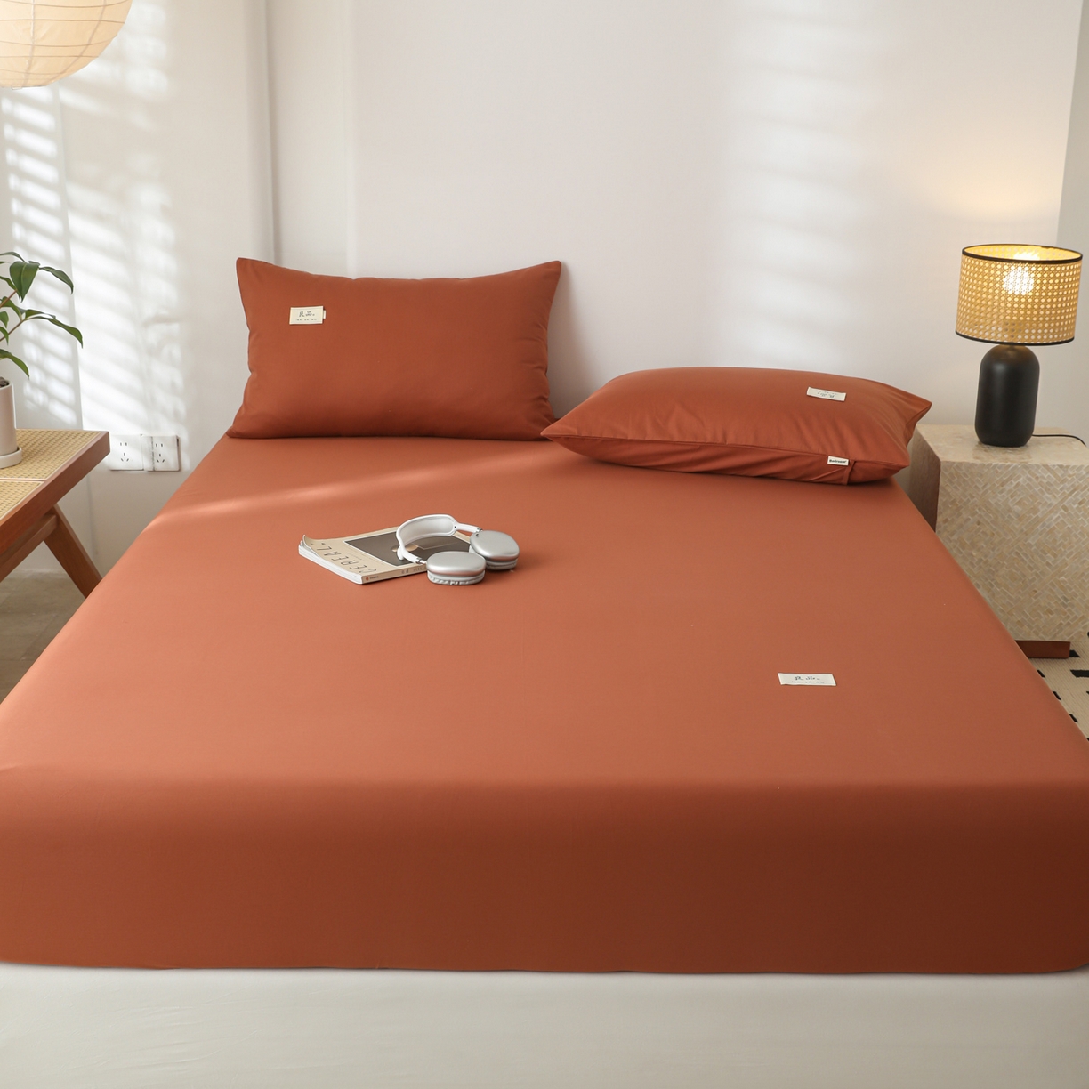 91家纺网 家纺一手货源 找家纺 眠博士 2025新款轻奢简约40s全棉纯棉纯色单床笠 床笠单件 床笠-咖啡色