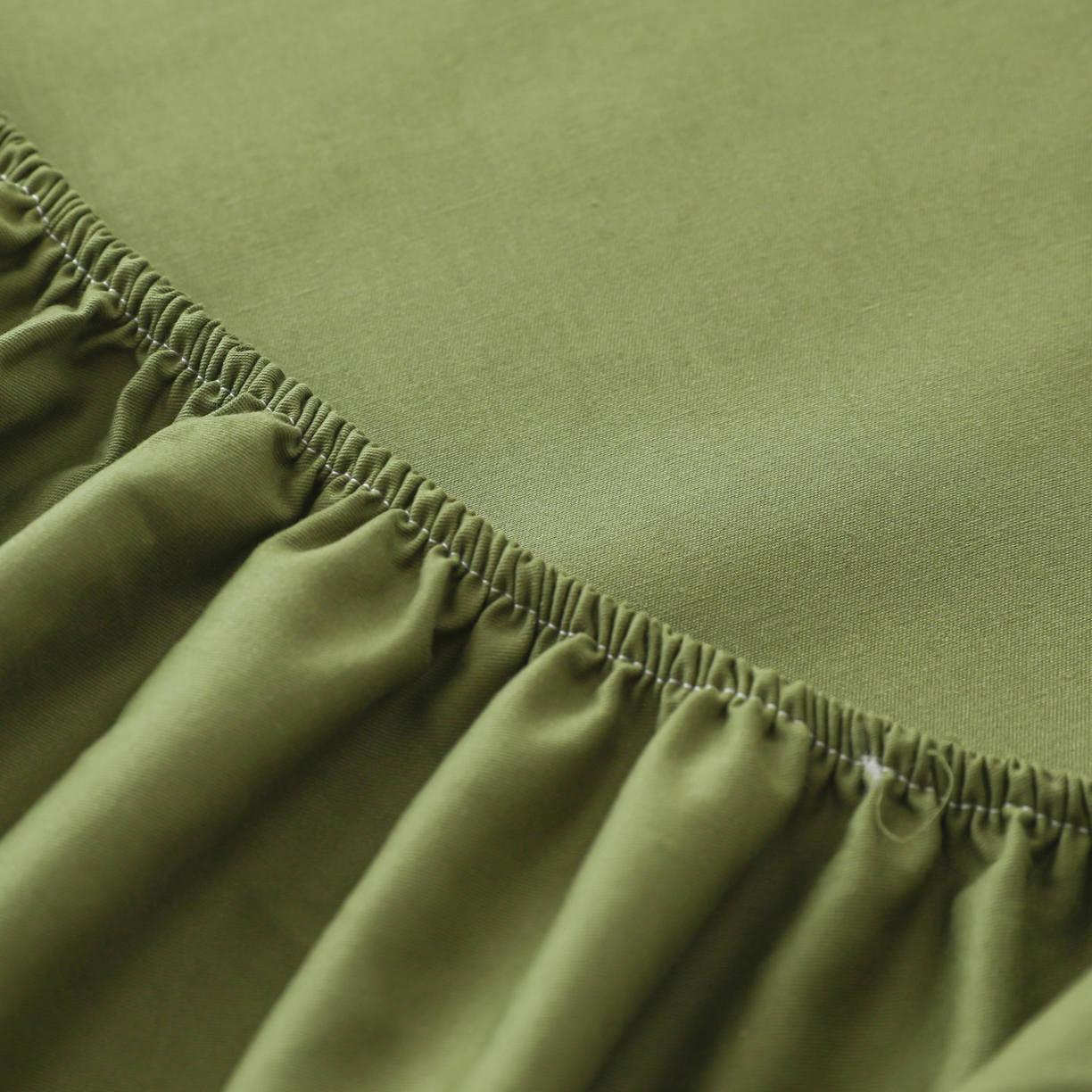 91家纺网 家纺一手货源 找家纺 眠博士 2025新款轻奢简约40s全棉纯棉纯色单床笠 床笠单件 床笠-军绿