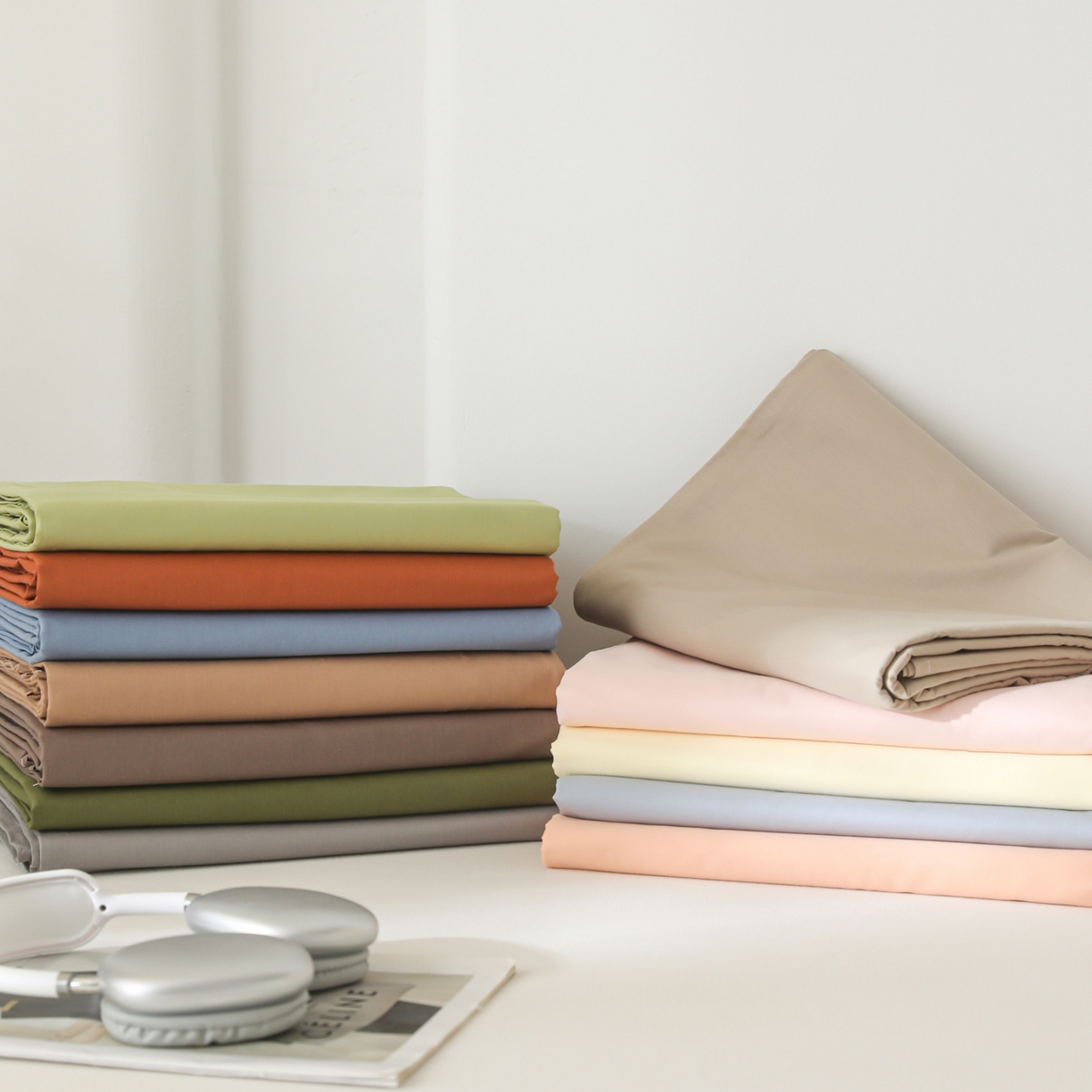 91家纺网 家纺一手货源 找家纺 眠博士 2025新款轻奢简约40s全棉纯棉纯色单床单 床单单件 组合图仅供展示