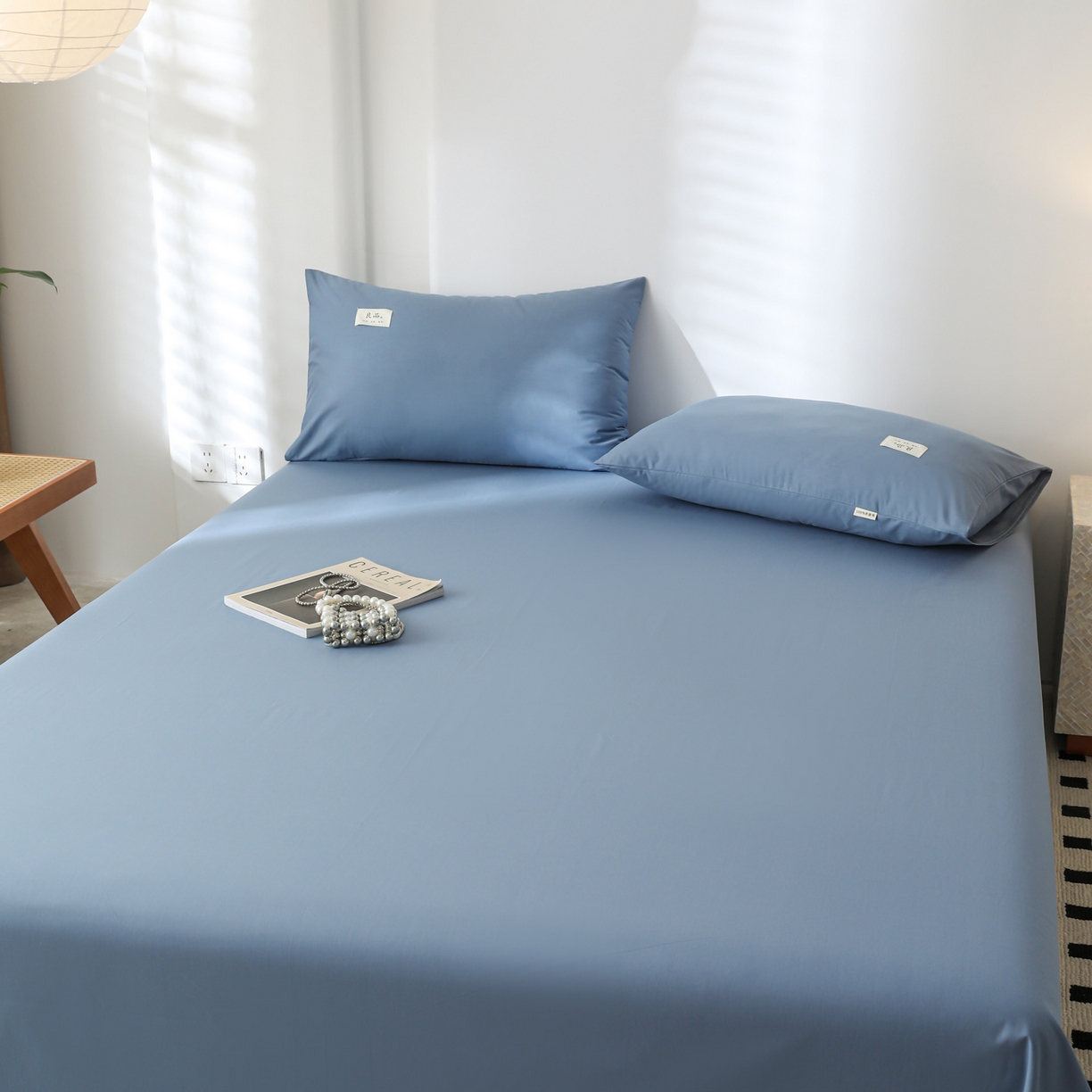 91家纺网 家纺一手货源 找家纺 眠博士 2025新款轻奢简约40s全棉纯棉纯色单床单 床单单件 40支床单-宝蓝