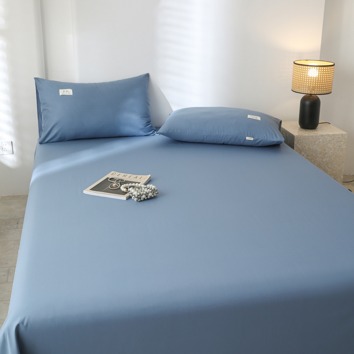 91家纺网 家纺一手货源 找家纺 眠博士 2025新款轻奢简约40s全棉纯棉纯色单床单 床单单件 40支床单-宝蓝