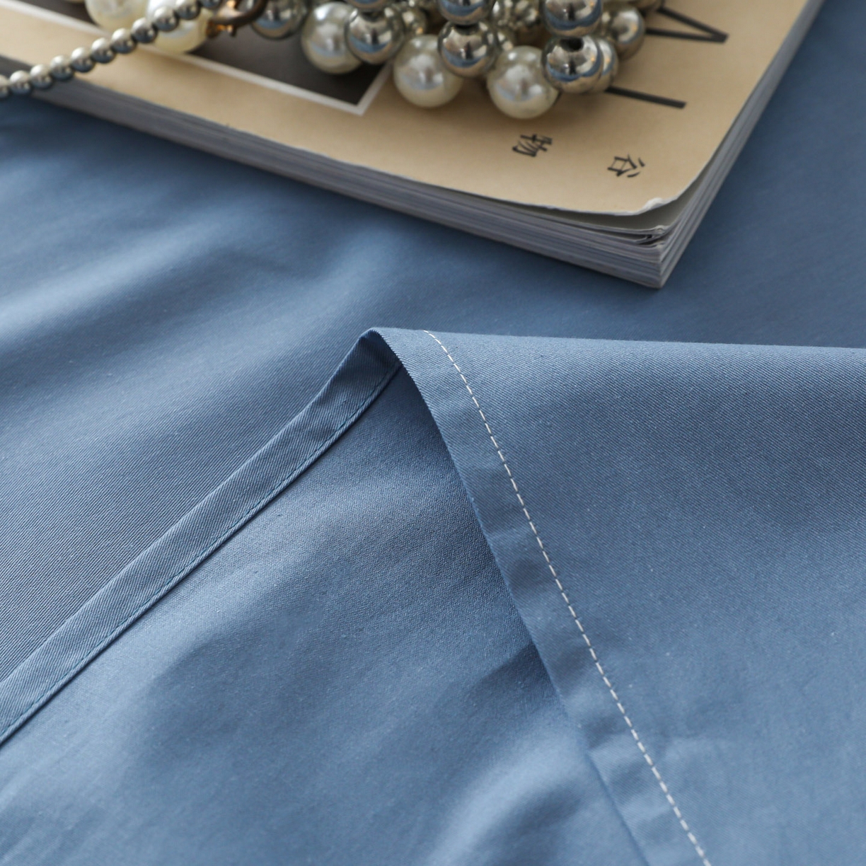 91家纺网 家纺一手货源 找家纺 眠博士 2025新款轻奢简约40s全棉纯棉纯色单床单 床单单件 40支床单-宝蓝