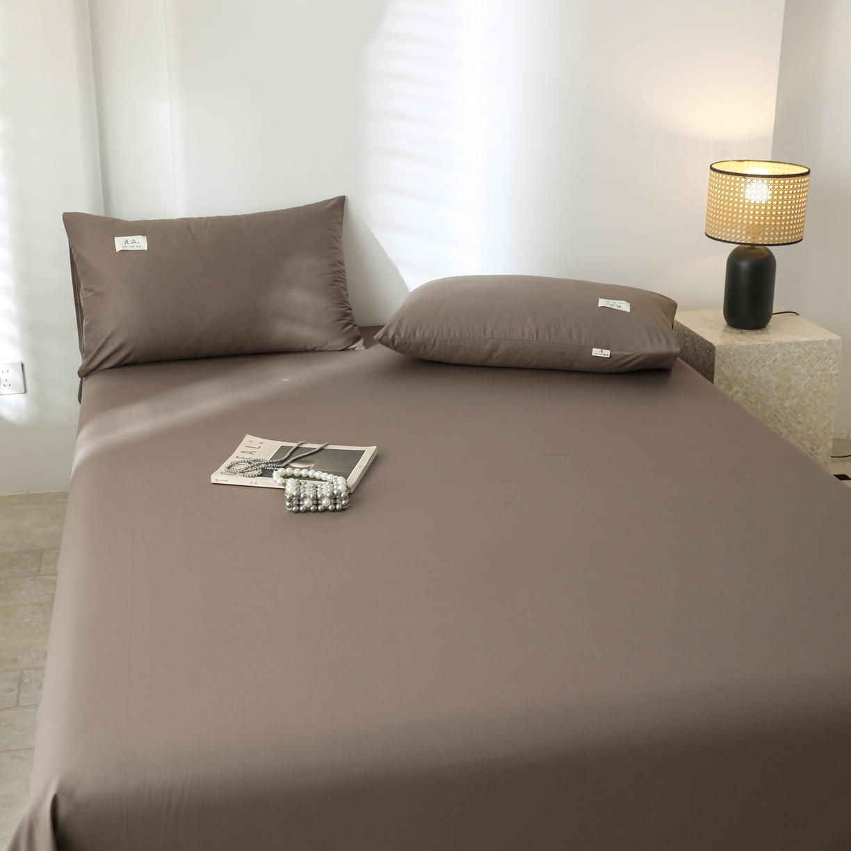 91家纺网 家纺一手货源 找家纺 眠博士 2025新款轻奢简约40s全棉纯棉纯色单床单 床单单件 40支床单-春泥