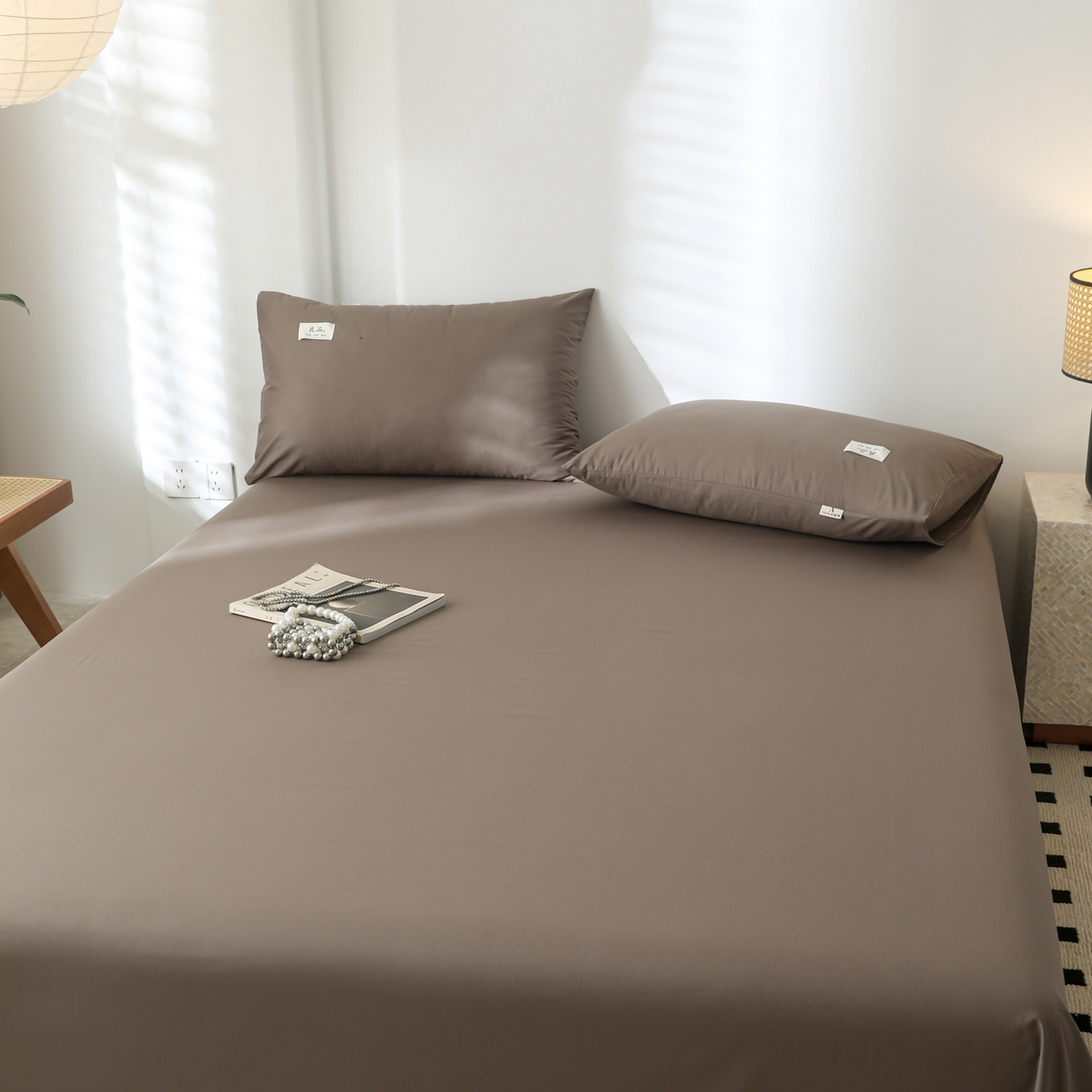 91家纺网 家纺一手货源 找家纺 眠博士 2025新款轻奢简约40s全棉纯棉纯色单床单 床单单件 40支床单-春泥