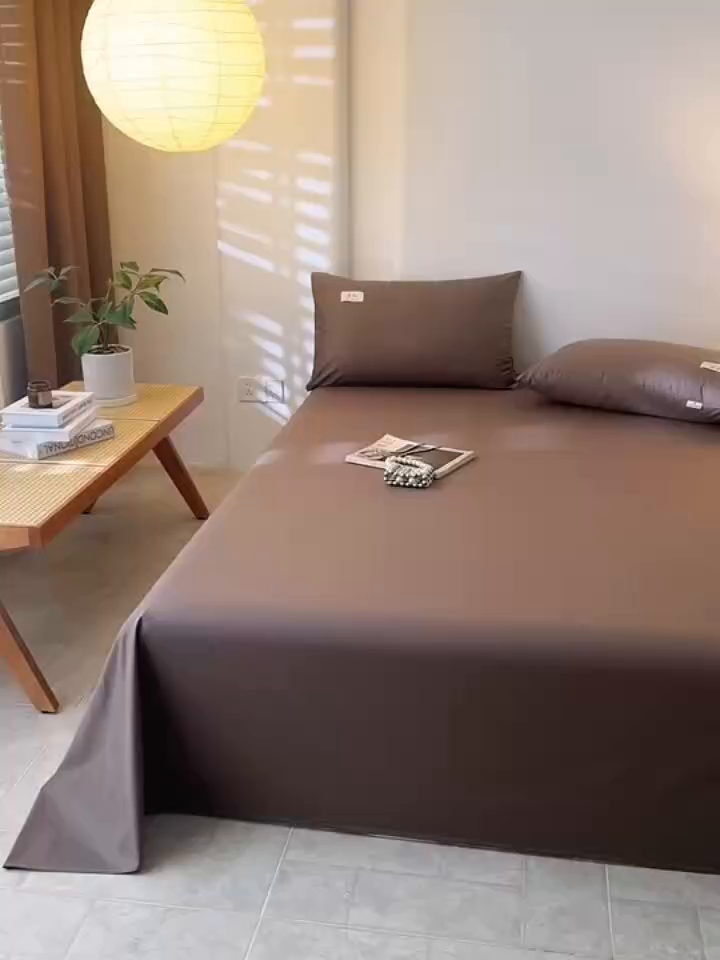 91家纺网 家纺一手货源 找家纺 眠博士 2025新款轻奢简约40s全棉纯棉纯色单床单 床单单件 40支床单-春泥