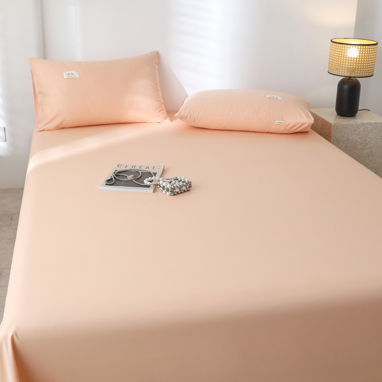 91家纺网 家纺一手货源 找家纺 眠博士 2025新款轻奢简约40s全棉纯棉纯色单床单 床单单件 40支床单-橘色