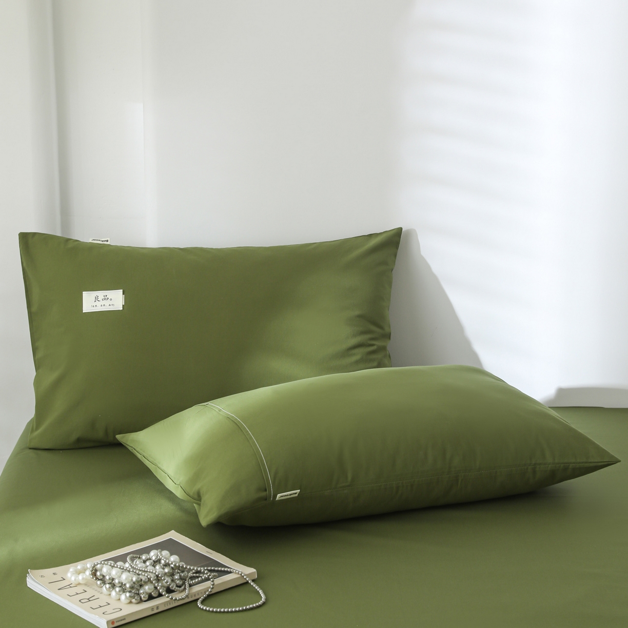 91家纺网 家纺一手货源 找家纺 眠博士 2025新款轻奢简约40s全棉纯棉纯色单床单 床单单件 40支床单-军绿