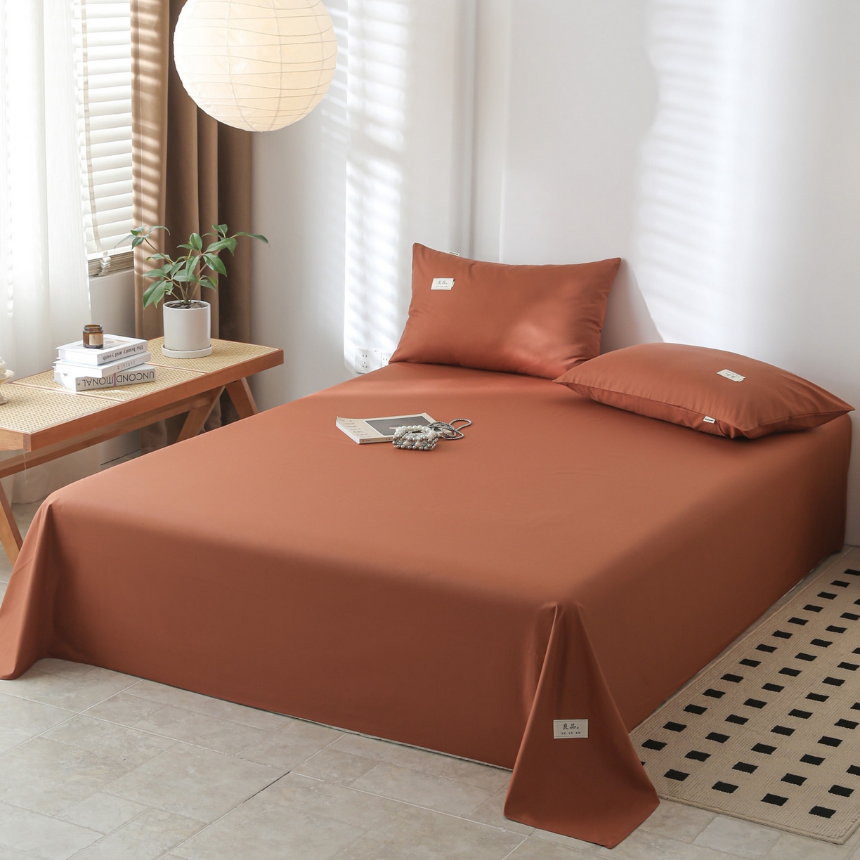 91家纺网 家纺一手货源 找家纺 眠博士 2025新款轻奢简约40s全棉纯棉纯色单床单 床单单件 40支床单-咖啡色