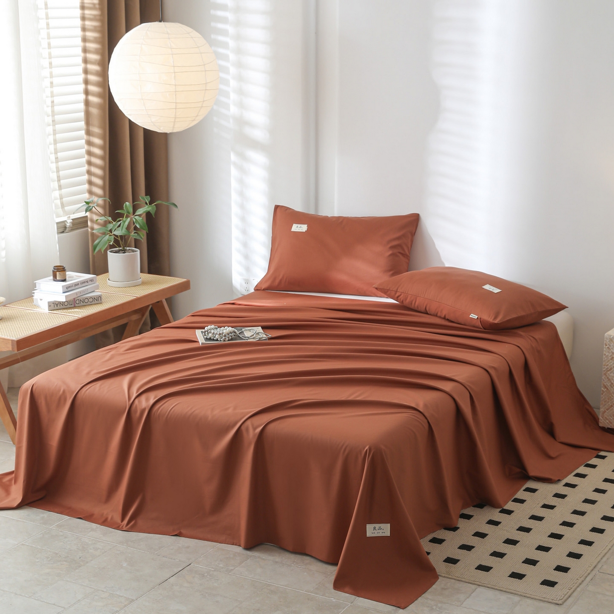 91家纺网 家纺一手货源 找家纺 眠博士 2025新款轻奢简约40s全棉纯棉纯色单床单 床单单件 40支床单-咖啡色