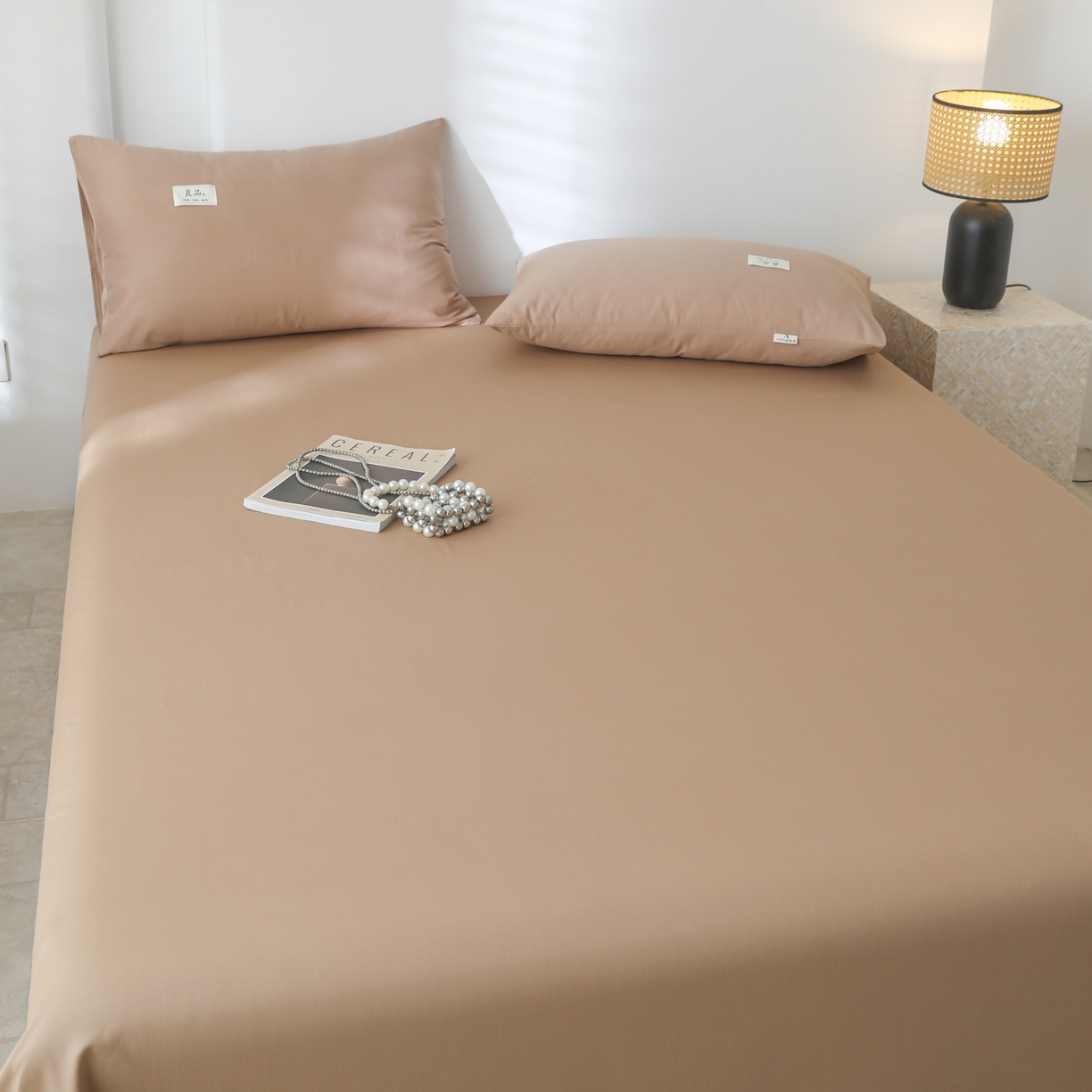 91家纺网 家纺一手货源 找家纺 眠博士 2025新款轻奢简约40s全棉纯棉纯色单床单 床单单件 40支床单-卡其