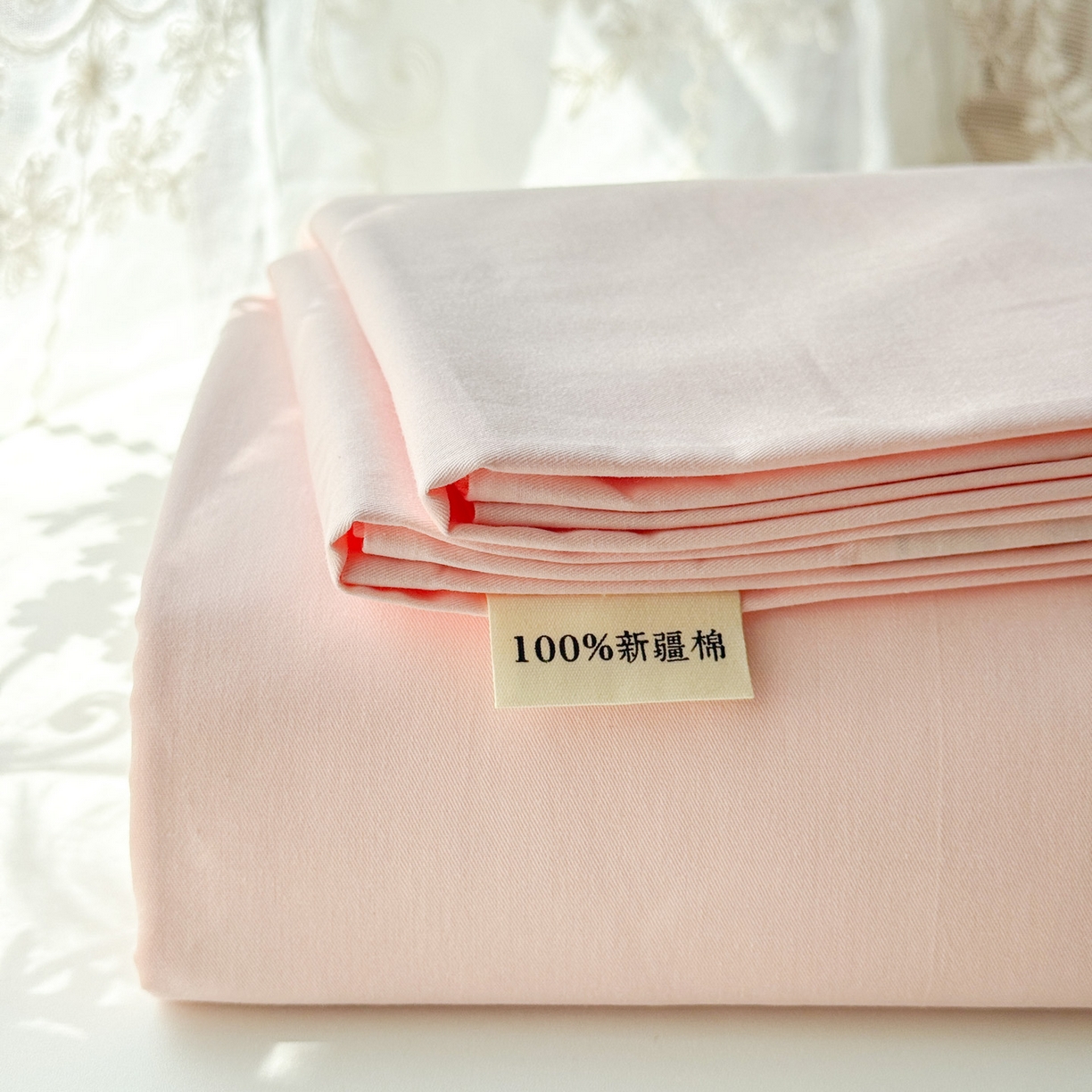 91家纺网 家纺一手货源 找家纺 眠博士 2025新款轻奢简约40s全棉纯棉纯色单床单 床单单件 40支床单-浅粉