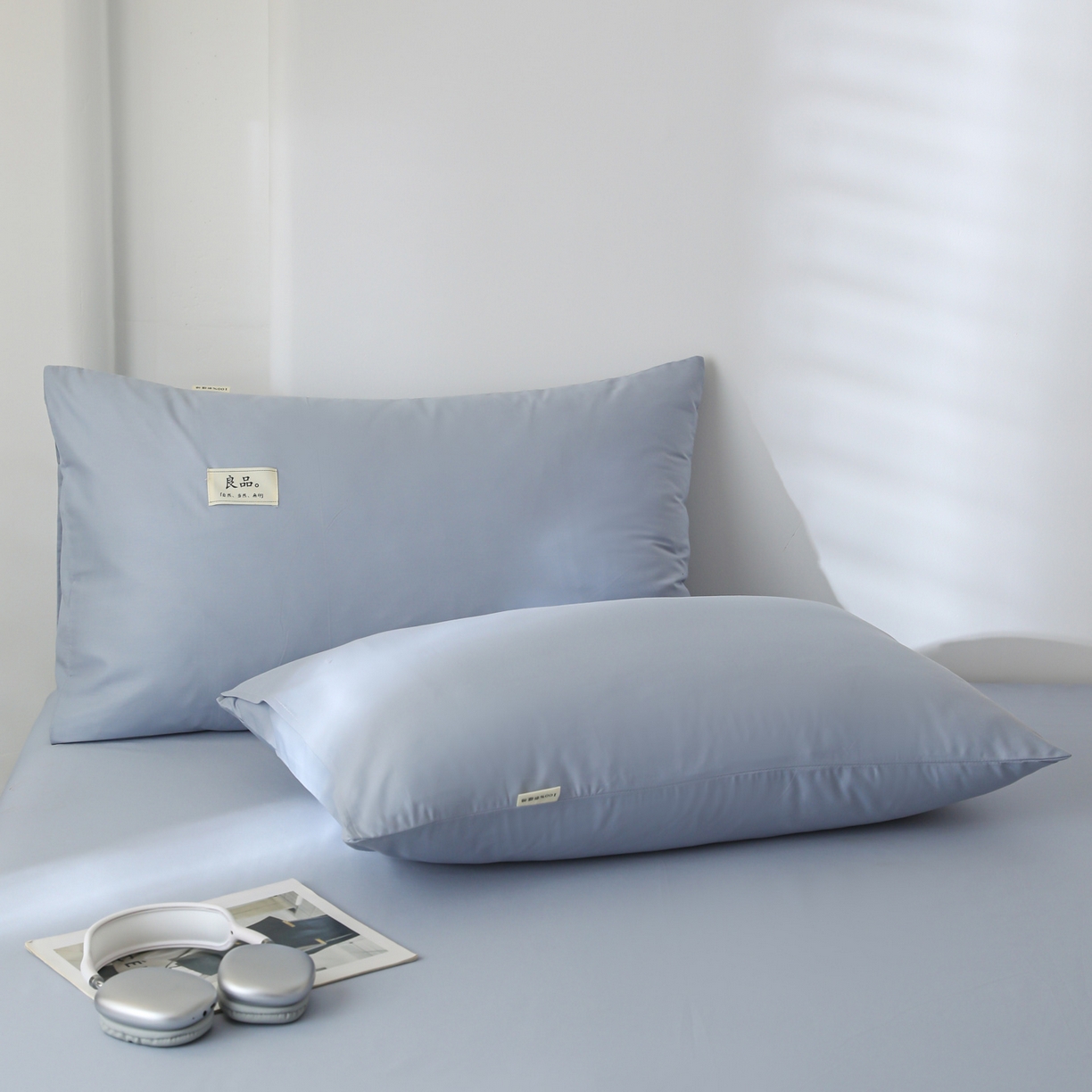 91家纺网 家纺一手货源 找家纺 眠博士 2025新款轻奢简约40s全棉纯棉纯色单床单 床单单件 40支床单-浅蓝